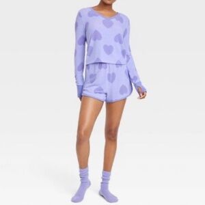 Purple Hearts 3 piece Pajama Set